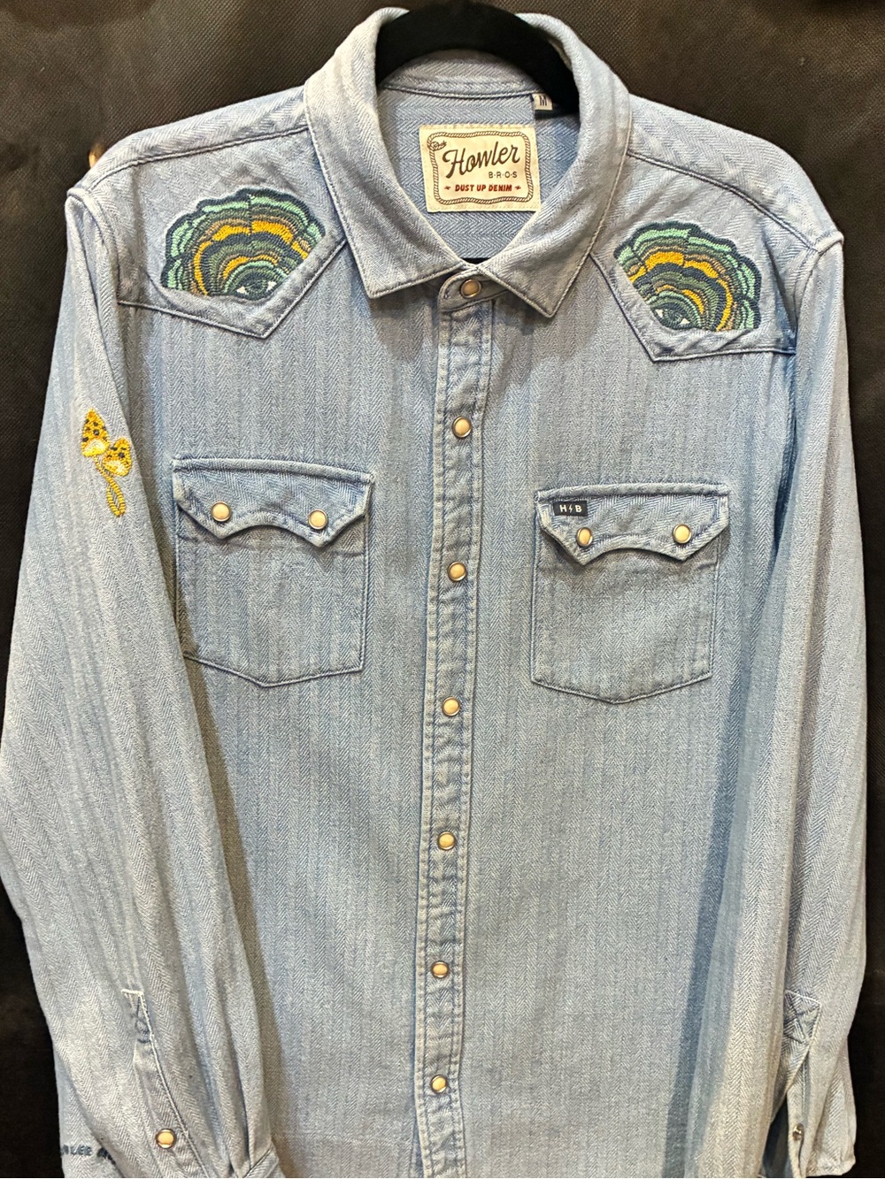 Howler Bros x Ft. Lonesome - Dust up Denim Fungi Mutation  NEW - MEDIUM- NWT - Picture 3 of 15
